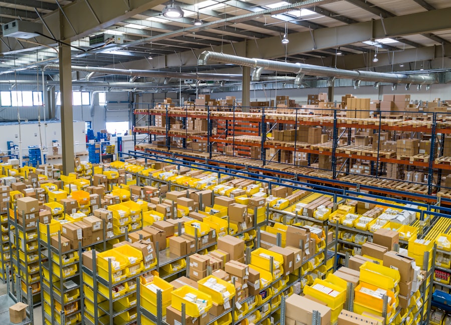 Entrepôt logistique d'une entreprise de distribution